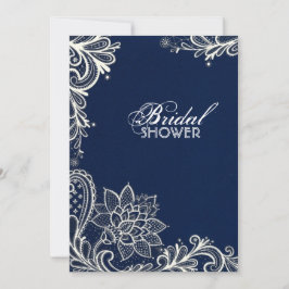  wit kantpatroon marineblauw vrijgezellenfeest kaart