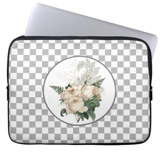 wit karton voor rozen laptop sleeve (Voorkant)