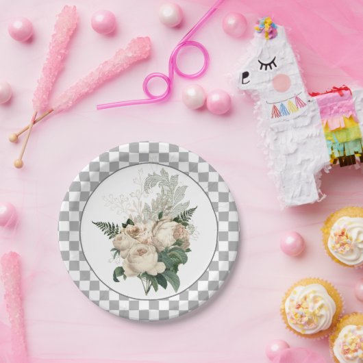  wit karton voor rozen papieren bordje (Feest)