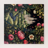 Wit kasteel kronkelende weg nacht hemelbloem legpuzzel (Horizontaal)