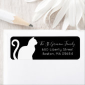 Wit Kat Return-adres Etiket (Insitu)