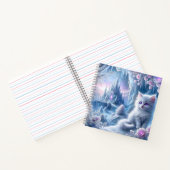 Wit Katje in Fantasie Ijs Koninkrijk Notitieboek (Binnen)