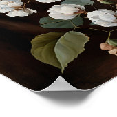 Wit Katoenen Bloemen Art Print Poster (Hoek)