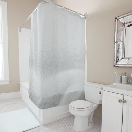 Wit katoenweefsel douchegordijn (In situ)