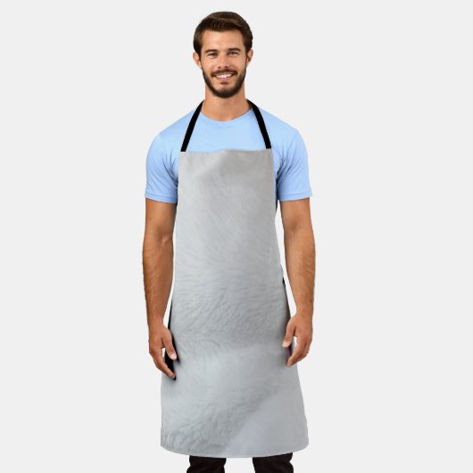 Wit katoenweefsel schort (Gedragen)