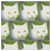 wit kattepatroon stof (Swatch)