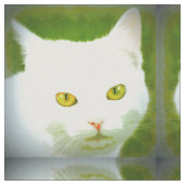 wit kattepatroon stof (Close Up)