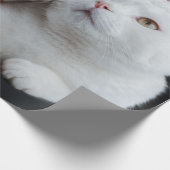 Wit Kerst Kat Verpakkingsdocument Cadeaupapier (Hoek)