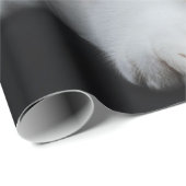Wit Kerst Kat Verpakkingsdocument Cadeaupapier (Rol Hoek)