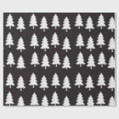 Wit kerstboom inpakpapier Zwart (Vlak)