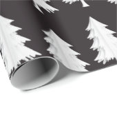 Wit kerstboom inpakpapier Zwart (Rol Hoek)