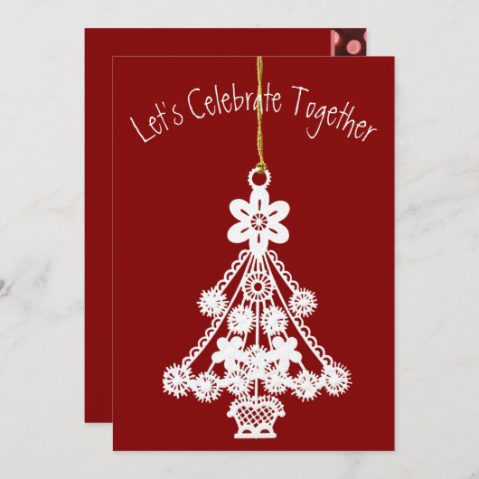 Wit-kerstboomversiering Kaart (Voorkant / Achterkant)