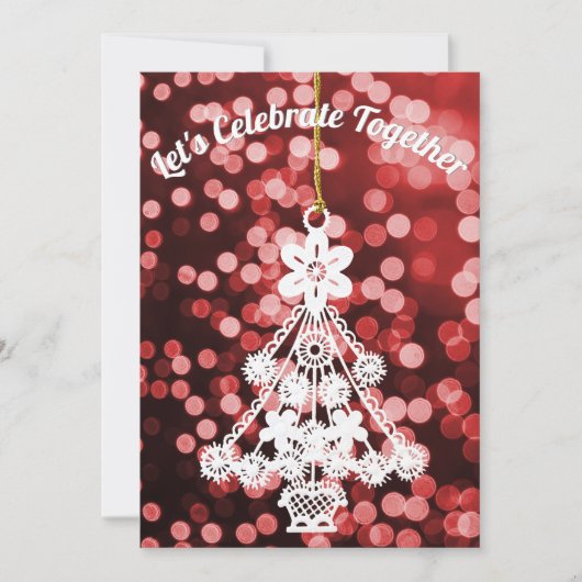 Wit-kerstboomversiering Kaart (Voorkant)