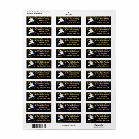 Wit kerstcadeetiket etiket (Full Sheet)