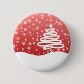 Wit kerstfeest ronde button 5,7 cm (Voorkant)