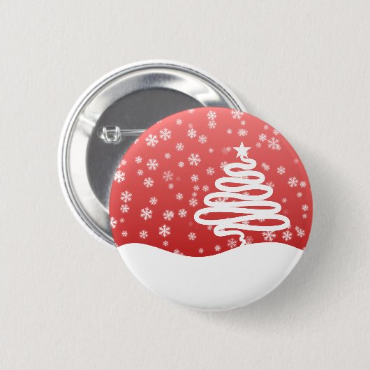 Wit kerstfeest ronde button 5,7 cm (Voorkant /achterkant)