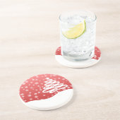 Wit kerstfeest zandsteen onderzetter (Zijkant)