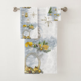 Wit kersthuwelijk Herhaaldesign Bad Handdoek