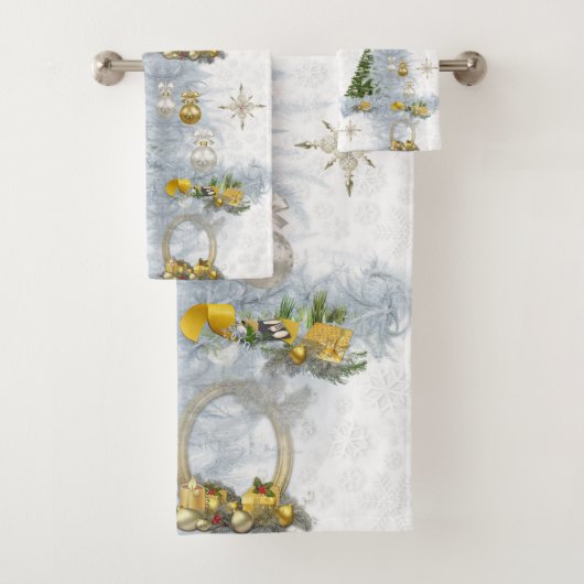 Wit kersthuwelijk Herhaaldesign Bad Handdoek (Insitu)