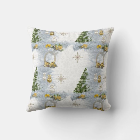 Wit kersthuwelijk Herhaaldesign Kussen (Achterkant)