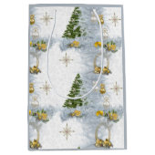 Wit kersthuwelijk Herhaaldesign Medium Cadeauzakje (Voorkant)