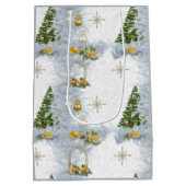 Wit kersthuwelijk Herhaaldesign Medium Cadeauzakje (Achterkant)