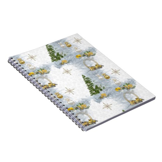 Wit kersthuwelijk Herhaaldesign Notitieboek (Rechterzijde)