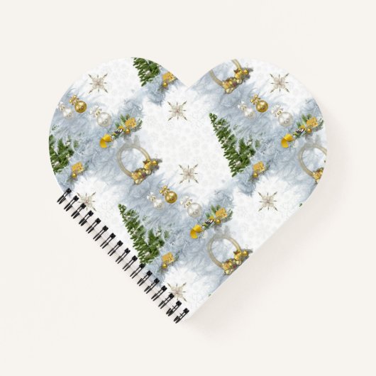Wit kersthuwelijk Herhaaldesign Notitieboek (Voorkant)