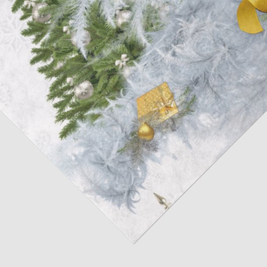 Wit kersthuwelijk Herhaaldesign Tissuepapier (Detail)