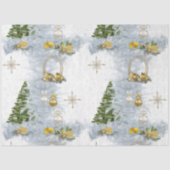 Wit kersthuwelijk Herhaaldesign Tissuepapier (Voorkant)