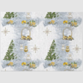 Wit kersthuwelijk Herhaaldesign Tissuepapier