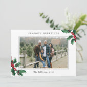 Wit kerstkaartje voor de Groeten van het seizoen (Staand voorkant)