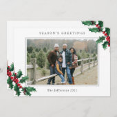 Wit kerstkaartje voor de Groeten van het seizoen (Voorkant / Achterkant)