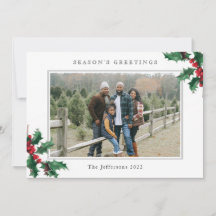 Wit kerstkaartje voor de Groeten van het seizoen