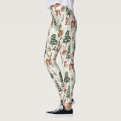 Wit Kerstmis Bos Vos Herten Konijn Patroon Leggings (Links)