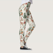 Wit Kerstmis Bos Vos Herten Konijn Patroon Leggings (Rechts)