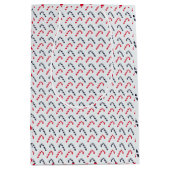 Wit Kerstmis Candy Cane Naadloos Patroon Medium Cadeauzakje (Voorkant)