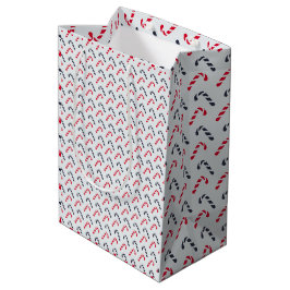 Wit Kerstmis Candy Cane Naadloos Patroon Medium Cadeauzakje
