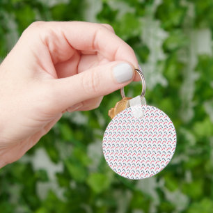 Wit Kerstmis Candy Cane Naadloos Patroon Sleutelhanger