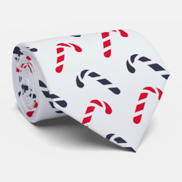 Wit Kerstmis Candy Cane Naadloos Patroon Stropdas