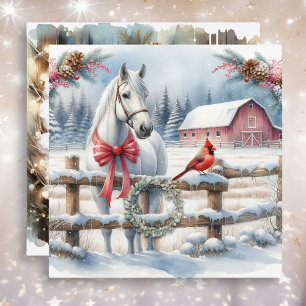 Wit Kerstmis Paard en Kardinaal Boerderij