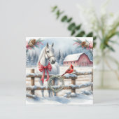 Wit Kerstmis Paard en Kardinaal Boerderij (Staand voorkant)