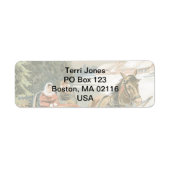 Wit Kerstmis Sneeuw Paard Slee Ride Etiket (Voorkant)