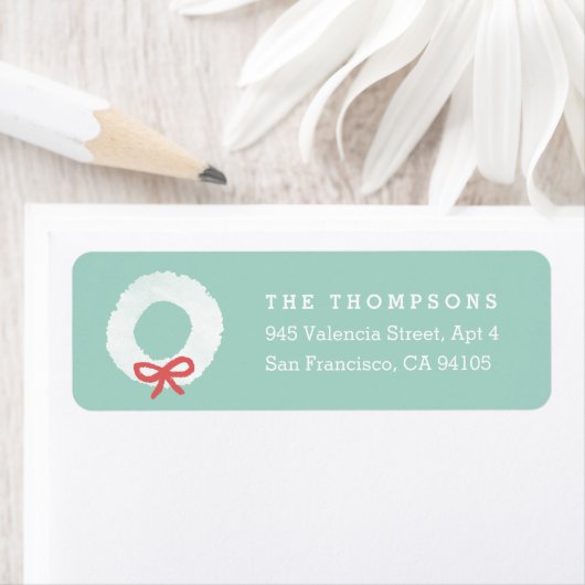 Wit-kerstmis Wreater Return Address Labels (Insitu)