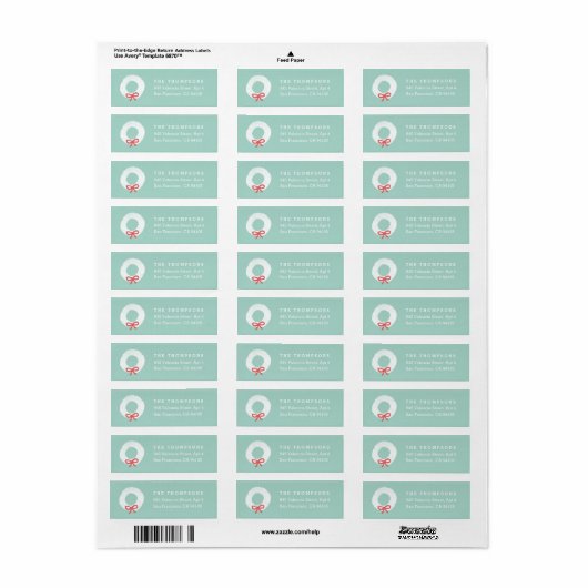 Wit-kerstmis Wreater Return Address Labels (Full Sheet)