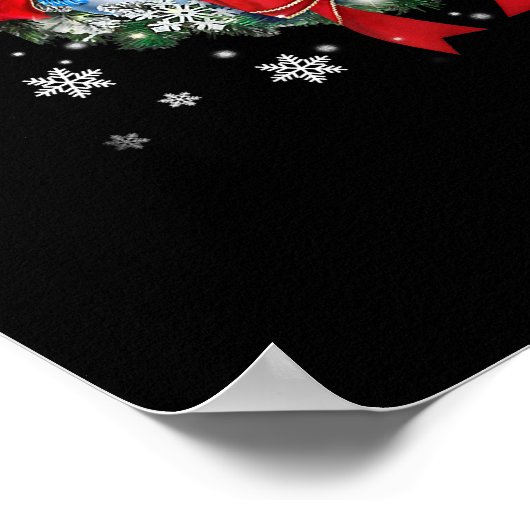 Wit-kerstsierdecoratie Gift X-mas Poster (Hoek)