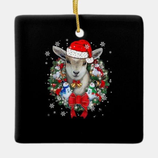 Wit-kerstversiering Gift X-mas Keramisch Ornament (Voorkant)