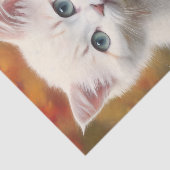 Wit kitten herfstportret tissuepapier (Detail)
