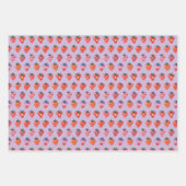 wit-kiwi-pruim geïllustreerde aardbei inpakpapier vel (Voorkant 2)