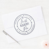 Wit Klassiek Homemade Blauwe Bessen Taart Label (Envelop)
